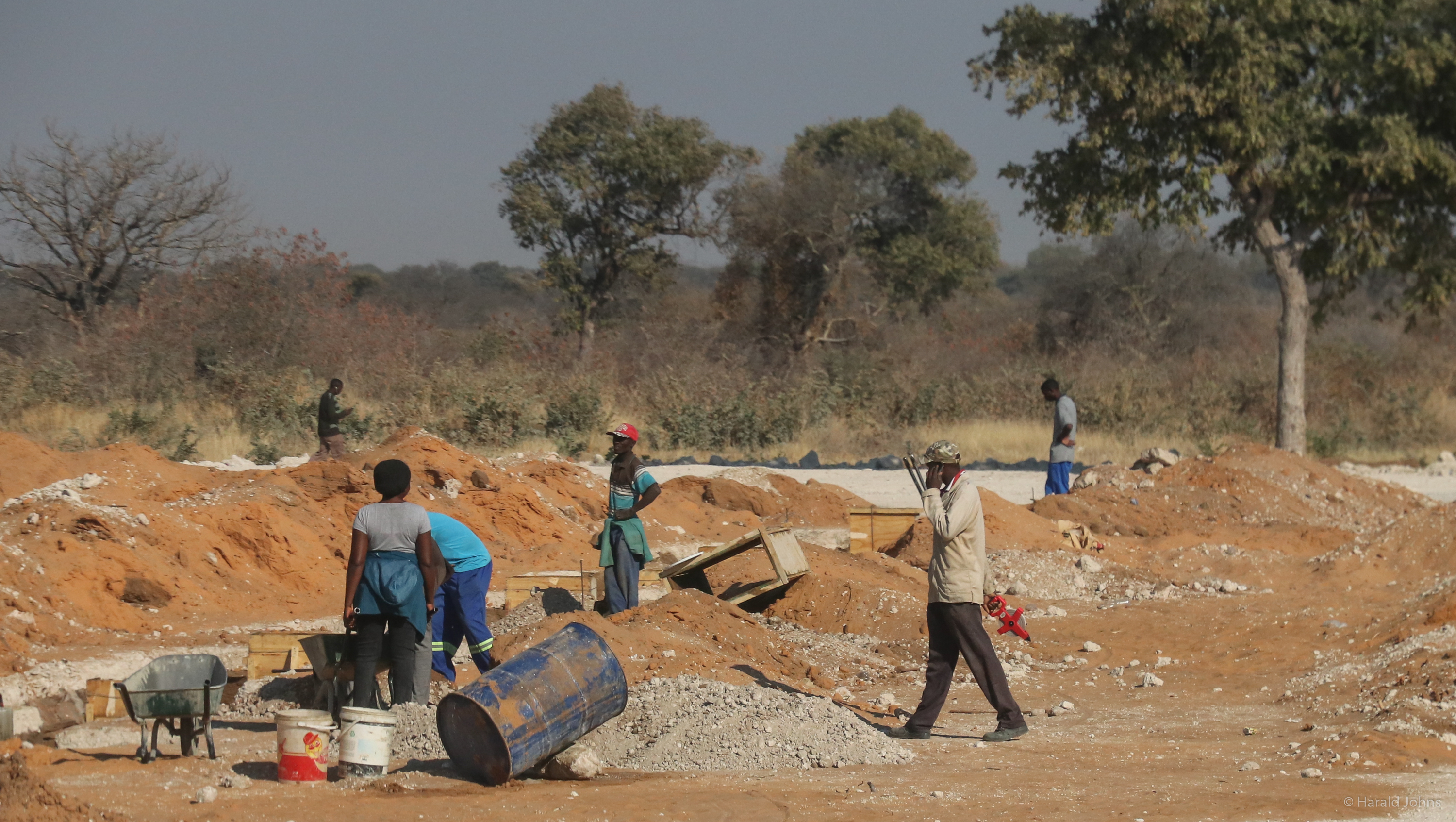 Baustelle an der B8 - Region Kavango-Ost