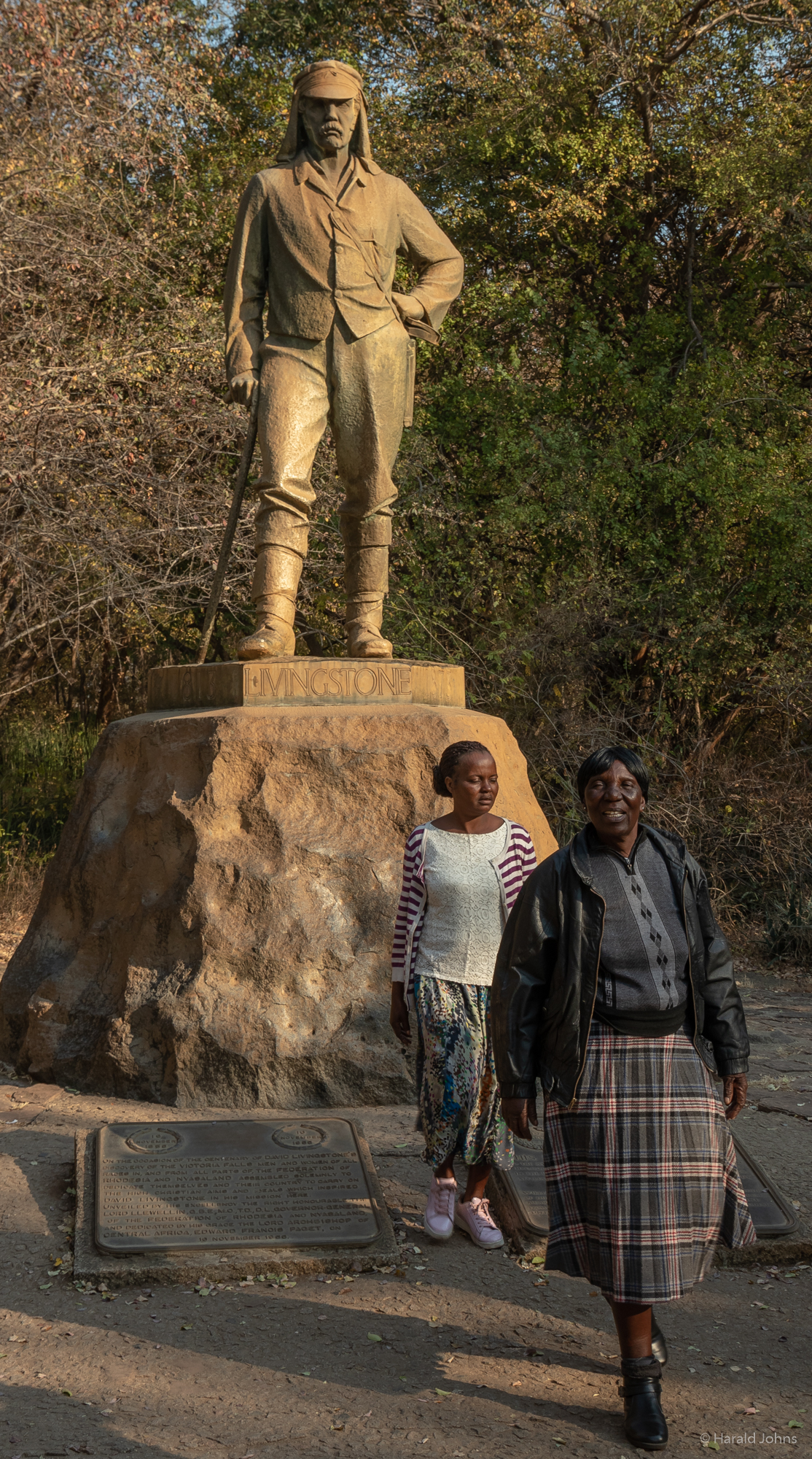 David Livingstone Denkmal - schottischer Missionar und Afrikaforscher - gilt als europäischer Entdecker der Victoriafälle